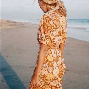 SALTY BLONDE X BILLABONG HELLO THERE PATTERN DRESS SIZE S - LIKE NEW